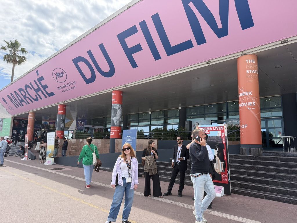 Kimberly outside the Marché du Film